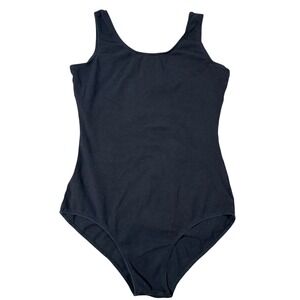 Arshiner Black Scoop Neck Tank Fitted Basic Bodysuit Women's Size M Layering